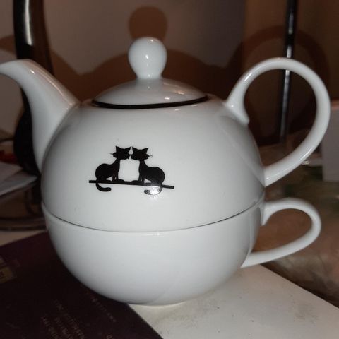 Nydelig Tea Cup for one med KATTER. Helt ny!