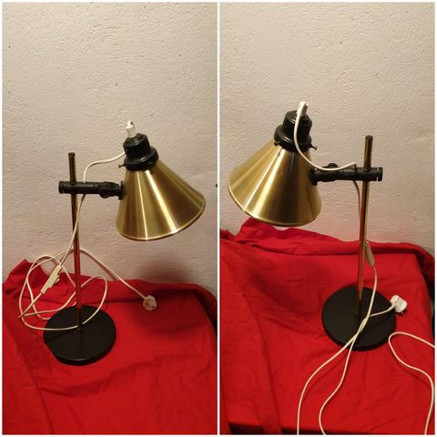 SJELDEN VAKKER RETRO/ VINTAGE BORDLAMPE I MESSING