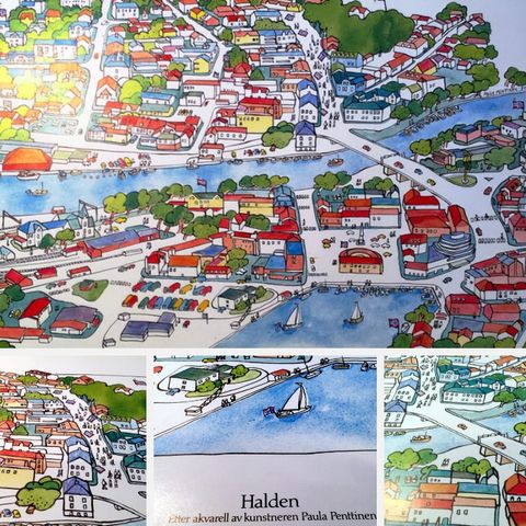 Plakat Halden – etter akvarell