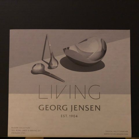 Georg Jensen Tall BOWL Large & serving sett selges mot henting