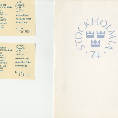 Frimerker - Sverige - Lot Stockholmia 74 III - billetter og originalmapper