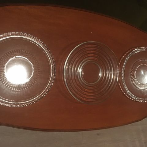 3 serveringsfat i glass 21 cm i diameter