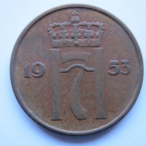 Mynter 5 øre 1953