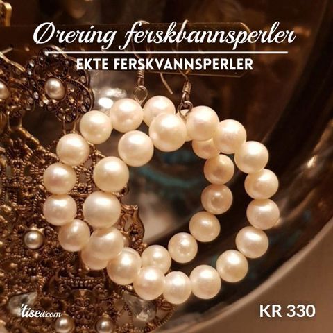 Ekte ferskvannsperler øreringer