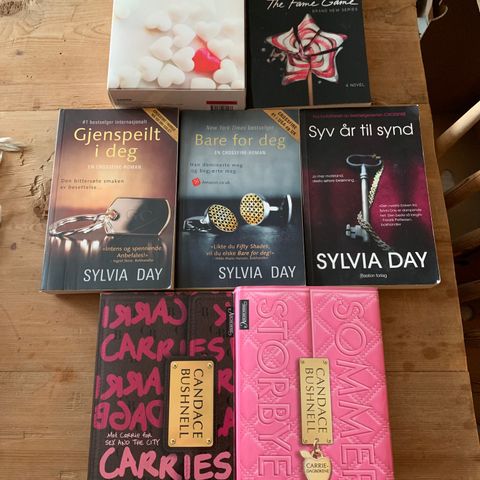 Div bøker, Sylvia Day, Candace Bushnell og  Lauren Conrad