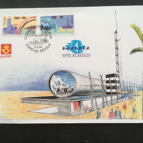 Norge 1992 FDC kort  Verdensutstillingen Expo'92  NK 1143 - 1144