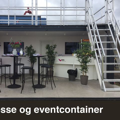 Messe og eventcontainer tilbys for korttidsutleie