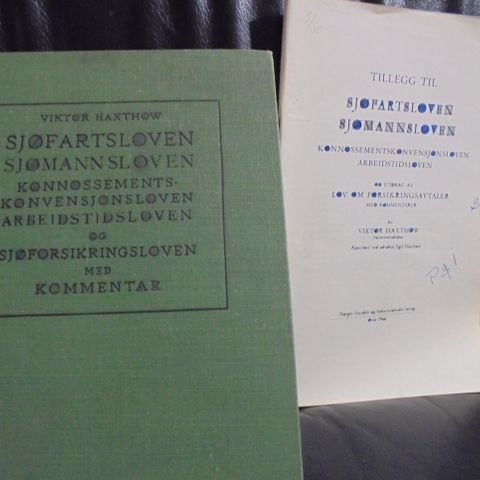 Sjøfartsloven.Sjømanns loven bokfra 1961,hefte fra 1966