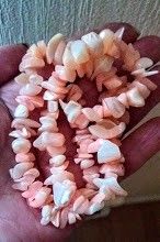 Vintage natural rosa perlemor shell halskjede