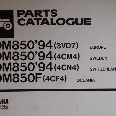 Yamaha TD850 parts catalog utgitt i 1994/ brosjyrer