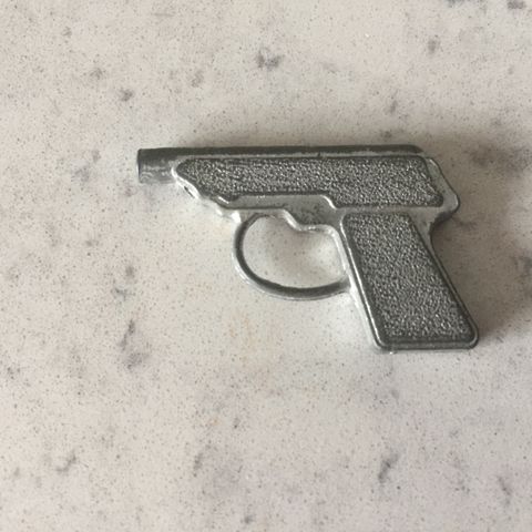Vintage Small Metal Hand Gun Symbol