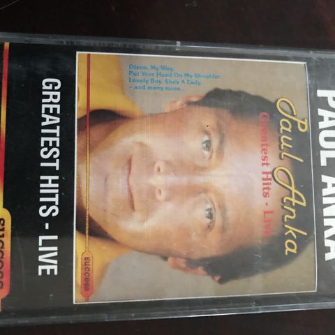 Musikk kasett Paul Anka Greatest Hits -Live