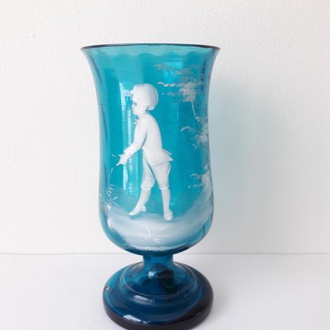 Mary Gregory - vakker vase med stett