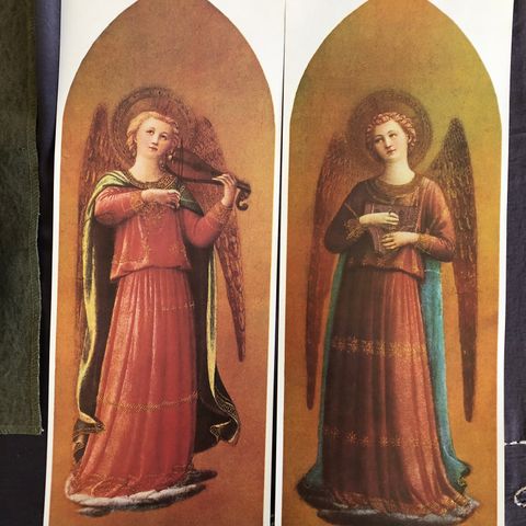 Engler. 2 religiøse motiv: Serie: angelitos no 1443/1444, printed in Spain 1979