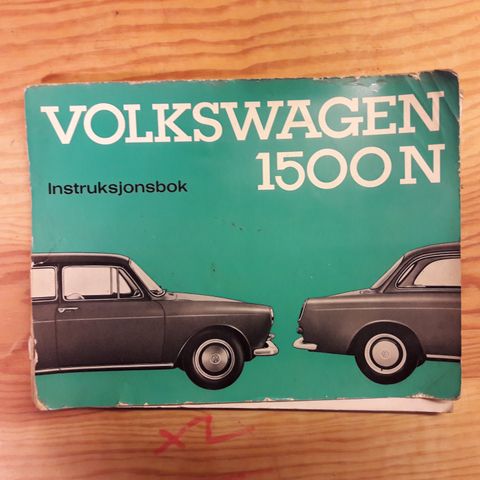 Instruksjonsbok VOLKSWAGEN 1500 - 1964 tilsalgs
