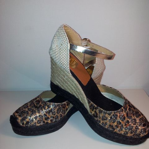 Kanna espadrillos leopard  kilehæl str 40 SOM NYE