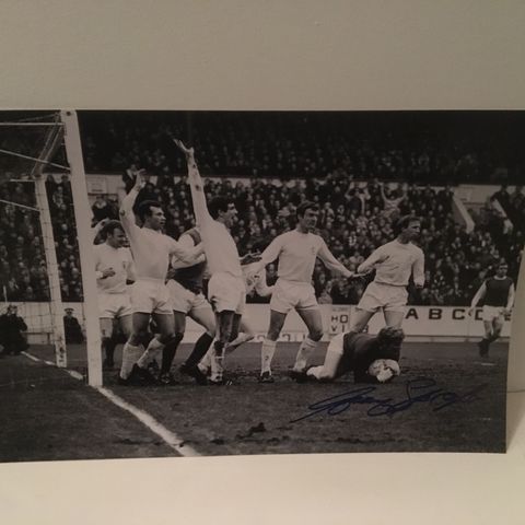 Leeds United - Gary Sprake signert A4-fotografi