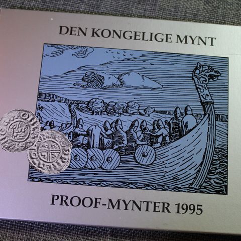 Den kongelige mynt 1995. 50 øre, 1, 5, 10 og 20 krone proof.   (117)
