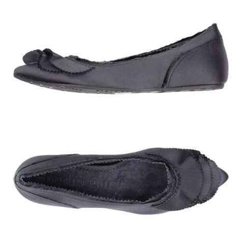 Pedro Garcia black satin ruffled flats Str. 36