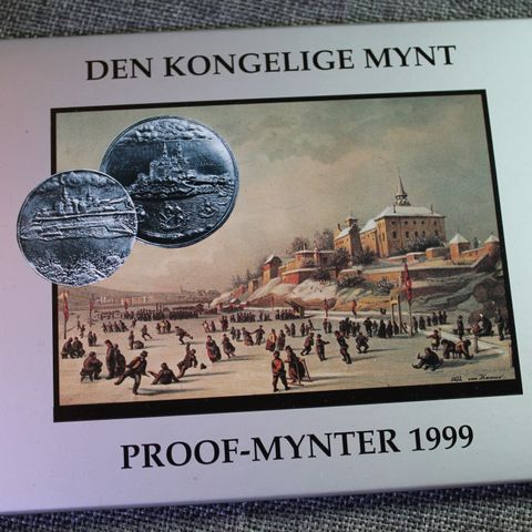 Den kongelige mynt 1999. 50 øre, 1, 5, 10 og 20, krone proof.   (121)