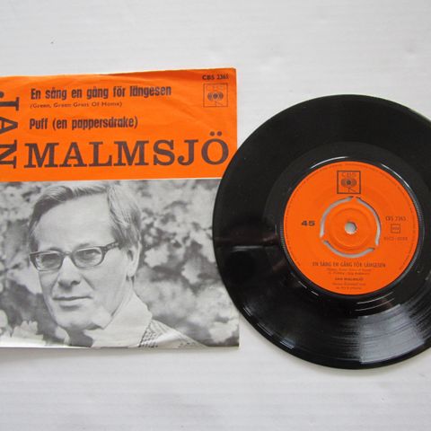 JAN MALMSJÖ / EN SÅNG EN GÅNG FÖR LÄNGESEN - 7" VINYL SINGLE