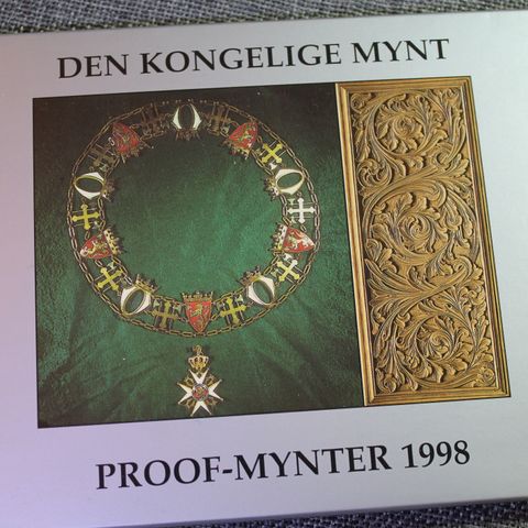 Den kongelige mynt 1998. 50 øre, 1, 5, 10, og 20 krone proof.   (120)