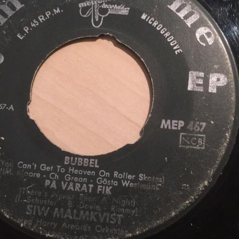 Siw Malmkvist - Bubbel  ( 1959, Vinyl, 7", 45 RPM, EP)