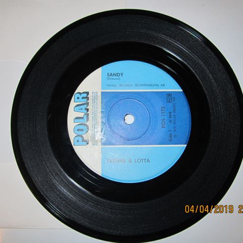 SVENNE & LOTTA / SANDY - 7" VINYL SINGLE   (FRA HEP STARS)