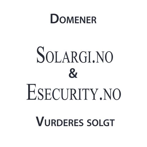 Solargi.no  &  Esecurity.no