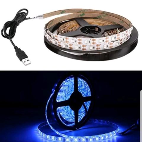 Usb led strip 3m tape 5 meter blå