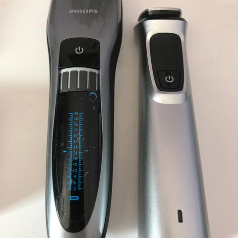 HQ8505 barber-/hårklippemaskin og MG7710 hårtrimmer av typen Philips selges