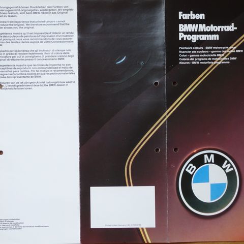 BMW MC 1982 Fargekart