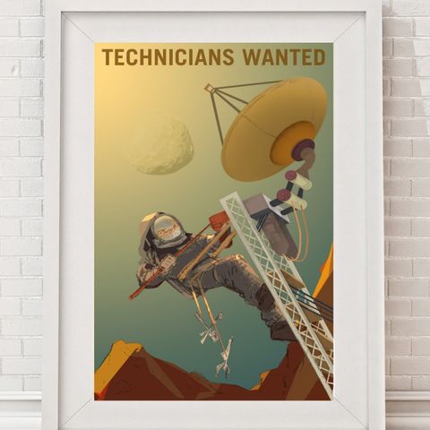 Technicians Wanted - Mars - Nasa Retro Plakat