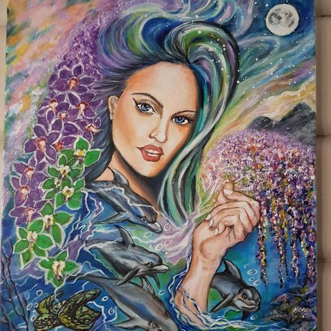 Akryl maleri  "Mermaid  soul "