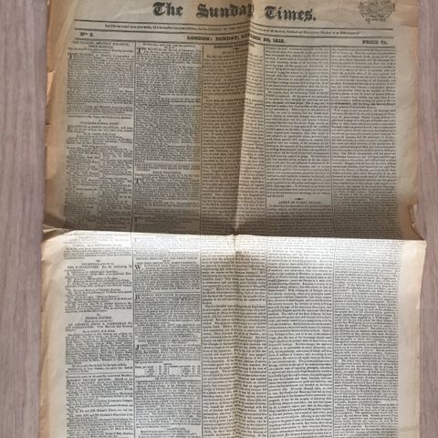 1972 Reprint of The Sunday Times October 1822 (150 Year Anniversary)