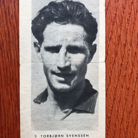 Torbjørn Svenssen Sandefjord Samlebilde fotballkort fra 50-tallet selges