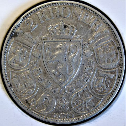 2 Kr 1910 Kong Haakon 7 sølv