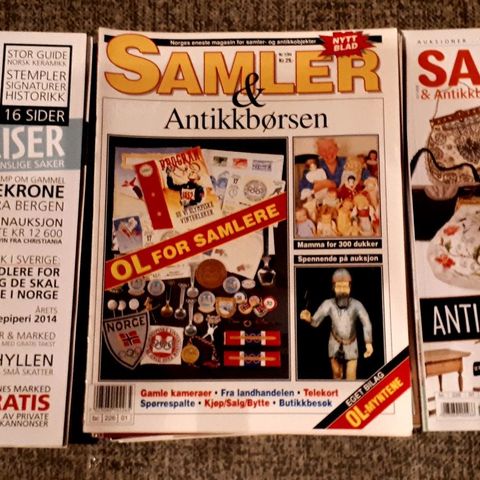 Samler & Antikkbørsen 140 stk. fra 1994-2017. 1 kr pr stk