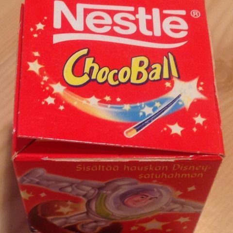 Nestle Magicball eske fra 1990-tallet med blant annet bilde av Toy Story