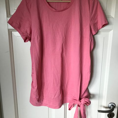 Søt rosa topp / t-shirte  for gravide i 100% bomull, str. XL