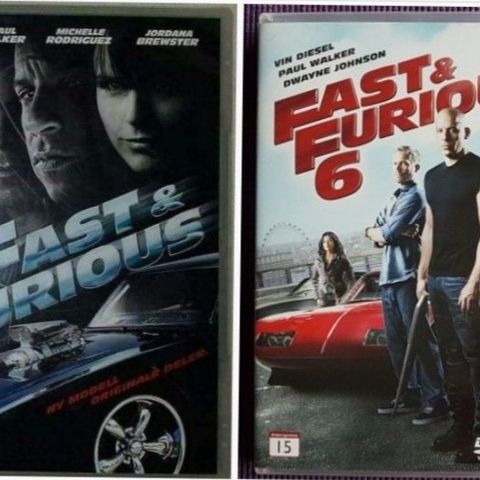 2 DVD "Fast & Furious 4 & 6"💥Kjøp 4 for 100,-
