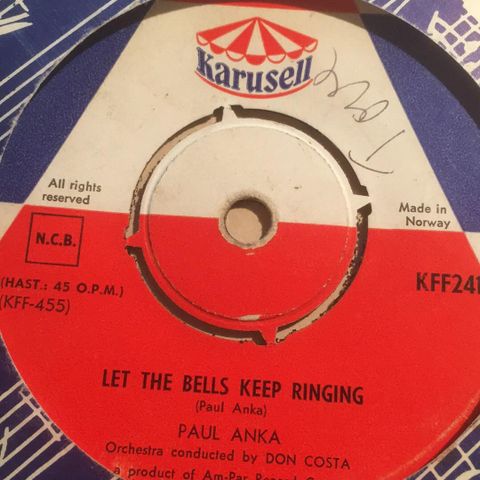 Paul Anka - Let the bells keep ringing/Crazy love  (1958)