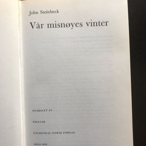 John Steinbeck - Vår misnøyes vinter