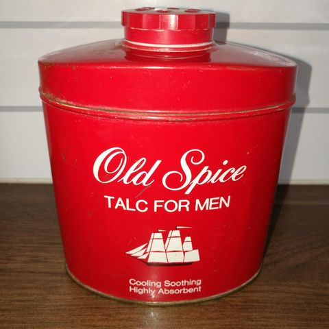 Gammel Old Spice talkum boks/beholder