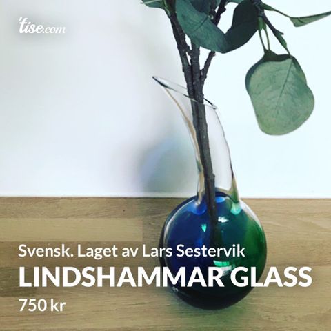 Lindshammar karaffel/vase i kunstglass