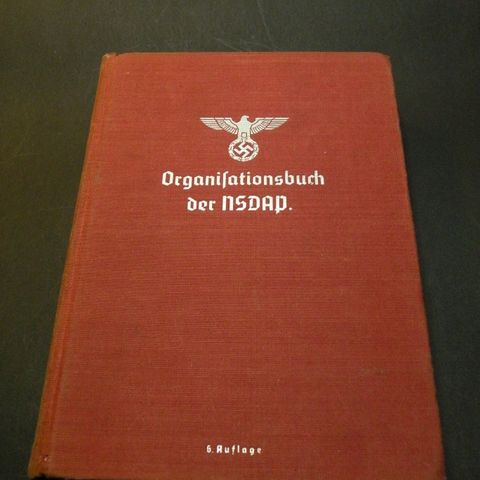 Org. Buch der NSDAP.  6.Auflage. Sjelden. Andre Verdenskrig. WW2.