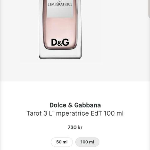 2 Uåpnet (med forsegling) 100 ml Dolce & gabbane L´IMPÉRATRICE