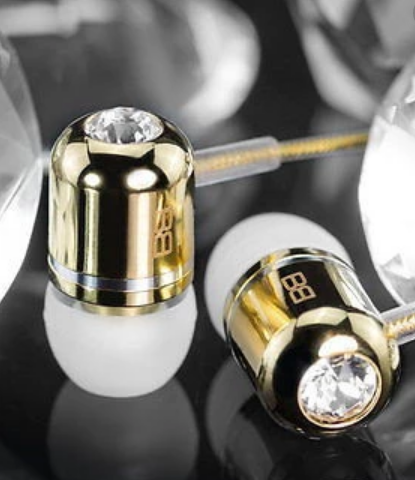 BassBuds 24ct gold swarovski NY - Ubrukt