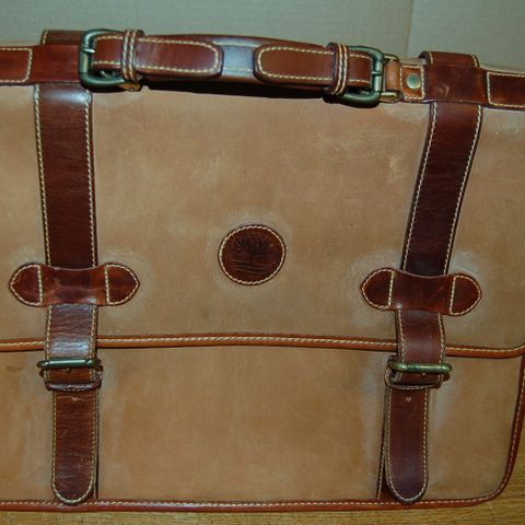 Vintage Timberland Heavy Duty Brown Leather Briefcase Bag