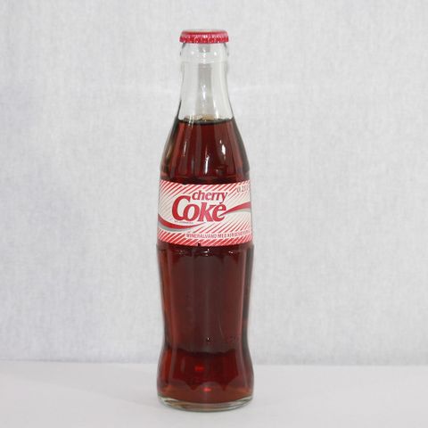 Cherry Coke glassflaske fra Danmark 1987